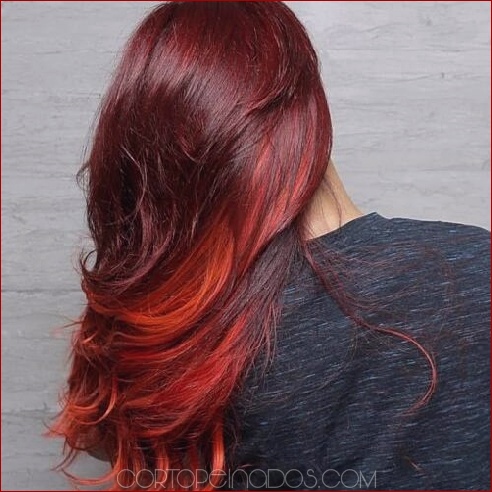 50 Fiery Red Ombre Ideas para el cabello